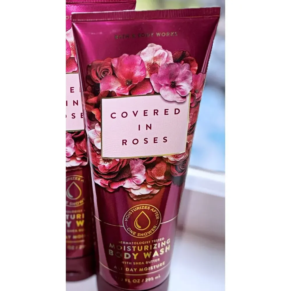 Bath & Body Works Covered in Roses 10 fl oz Moisturizing Body Wash Creamy x3